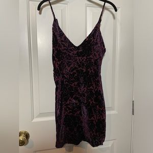 NWT Nasty Gal After Party Fiona Velvet Dress In Burgundy, Size XS, Never Worn